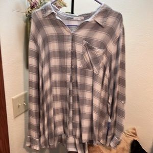 Maurice’s plus size 2X Button Front Plaid Long Sleeve Shirt